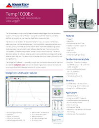 Thumbnail of document Data Sheet - Temp1000Ex Temperature Data Logger